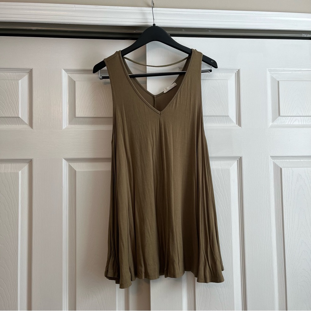Green Flowy Tank Top
